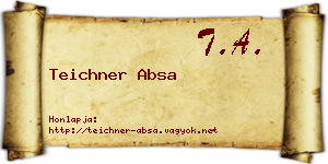 Teichner Absa névjegykártya